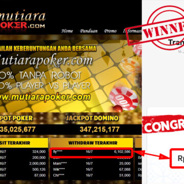 Bukti Withdraw (6.102.586.- ) Member Setia Mutiarapoker