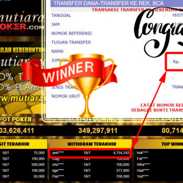 Bukti Withdraw (4.754.242.- ) Member Setia Mutiarapoker