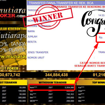 Bukti Withdraw (5.504.080.- ) Member Setia Mutiarapoker