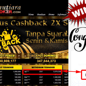 Bukti Withdraw ( 5.079.538.- ) Member Setia Mutiarapoker