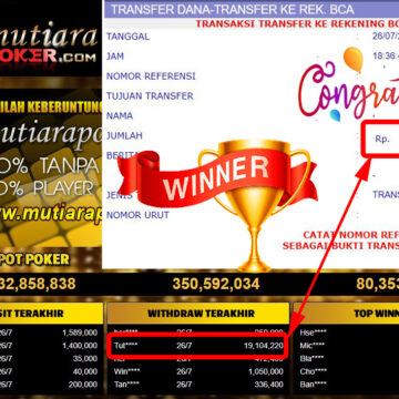 Bukti Withdraw ( 19.104.220- ) Member Setia Mutiarapoker