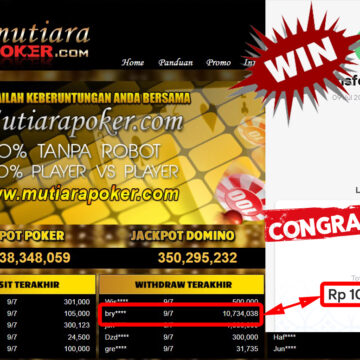 Bukti Withdraw (10.734.038.- ) Member Setia Mutiarapoker