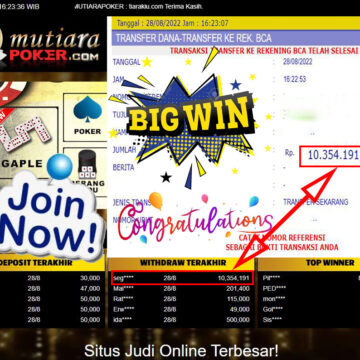 Bukti Withdraw ( 10.354.191,- ) Member Setia Mutiarapoker