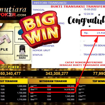 Bukti Withdraw ( 14.418.000,- ) Member Setia Mutiarapoker