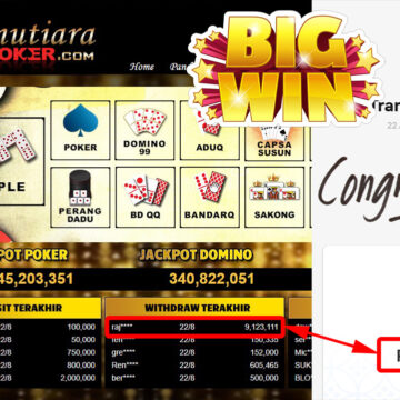 Bukti Withdraw ( 9.123.111,- ) Member Setia Mutiarapoker