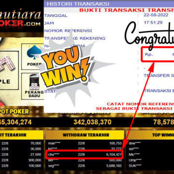 Bukti Withdraw ( 6.104.427,- ) Member Setia Mutiarapoker