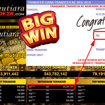 Bukti Withdraw ( 43.201.191.- ) Member Setia Mutiarapoker