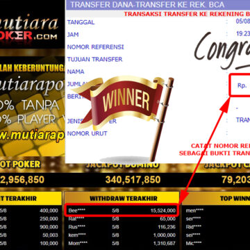 Bukti Withdraw ( 15.524.000.- ) Member Setia Mutiarapoker