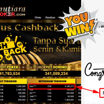 Bukti Withdraw ( 4.146.271,- ) Member Setia Mutiarapoker