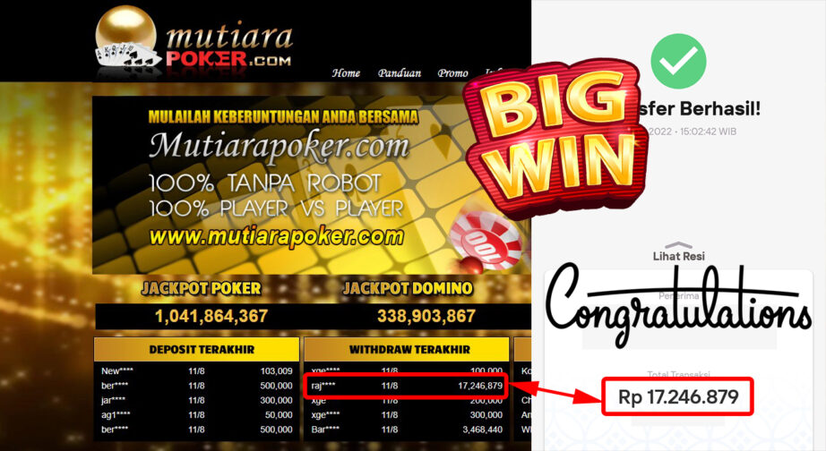 Bukti Withdraw ( 17.246.879,- ) Member Setia Mutiarapoker