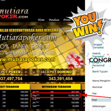 Bukti Withdraw ( 13.562.392.- ) Member Setia Mutiarapoker