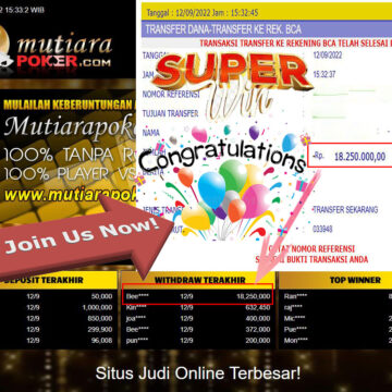 Bukti Withdraw (18.250.000,- ) Member Setia Mutiarapoker