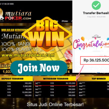 Bukti Withdraw (36.125.500,- ) Member Setia Mutiarapoker