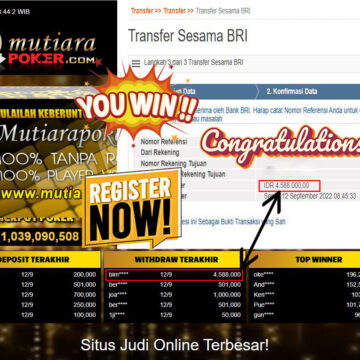 Bukti Withdraw (4.588.000,- ) Member Setia Mutiarapoker