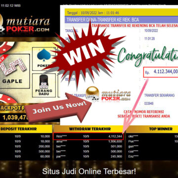 Bukti Withdraw (4.112.344,- ) Member Setia Mutiarapoker