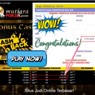 Bukti Withdraw (4.776.764,- ) Member Setia Mutiarapoker