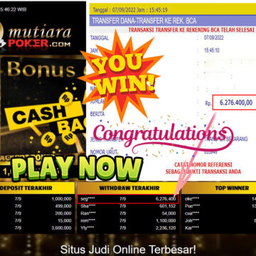 Bukti Withdraw (6.276.400,- ) Member Setia Mutiarapoker