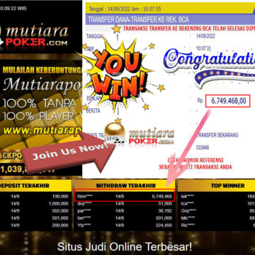 Bukti Withdraw (6.749.468,- ) Member Setia Mutiarapoker