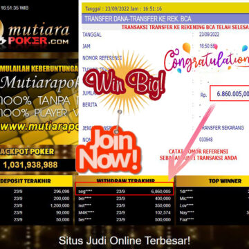 Bukti Withdraw (6.860.005- ) Member Setia Mutiarapoker