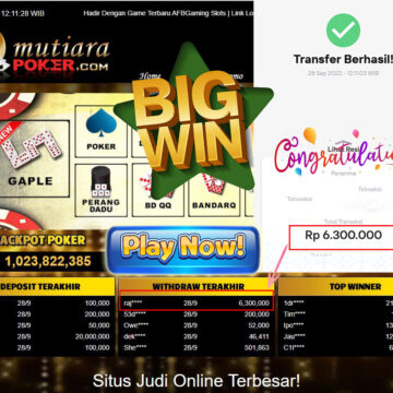 Bukti Withdraw (6.300.000- ) Member Setia Mutiarapoker