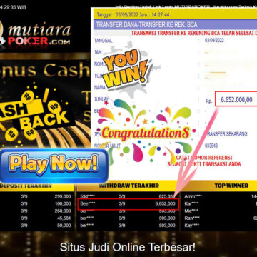 Bukti Withdraw (6.652.000,- ) Member Setia Mutiarapoker