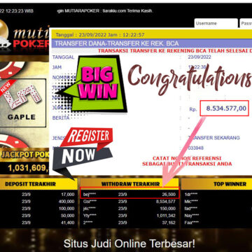 Bukti Withdraw (8.534.577- ) Member Setia Mutiarapoker