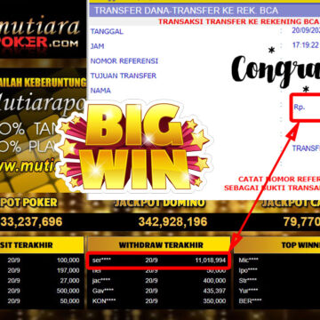 Bukti Withdraw (11.018.994- ) Member Setia Mutiarapoker