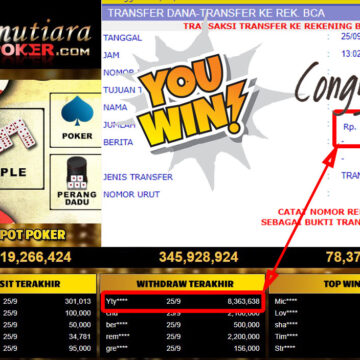 Bukti Withdraw (8.363.638- ) Member Setia Mutiarapoker