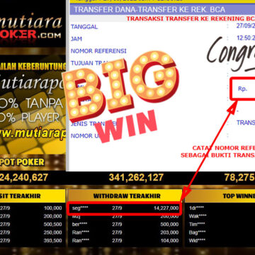 Bukti Withdraw (14.227.000- ) Member Setia Mutiarapoker