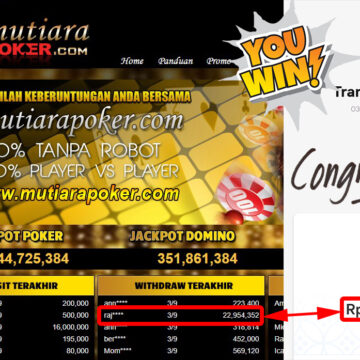 Bukti Withdraw (22.954.352,- ) Member Setia Mutiarapoker