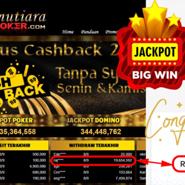 Bukti Withdraw (19.654.592,- ) Member Setia Mutiarapoker