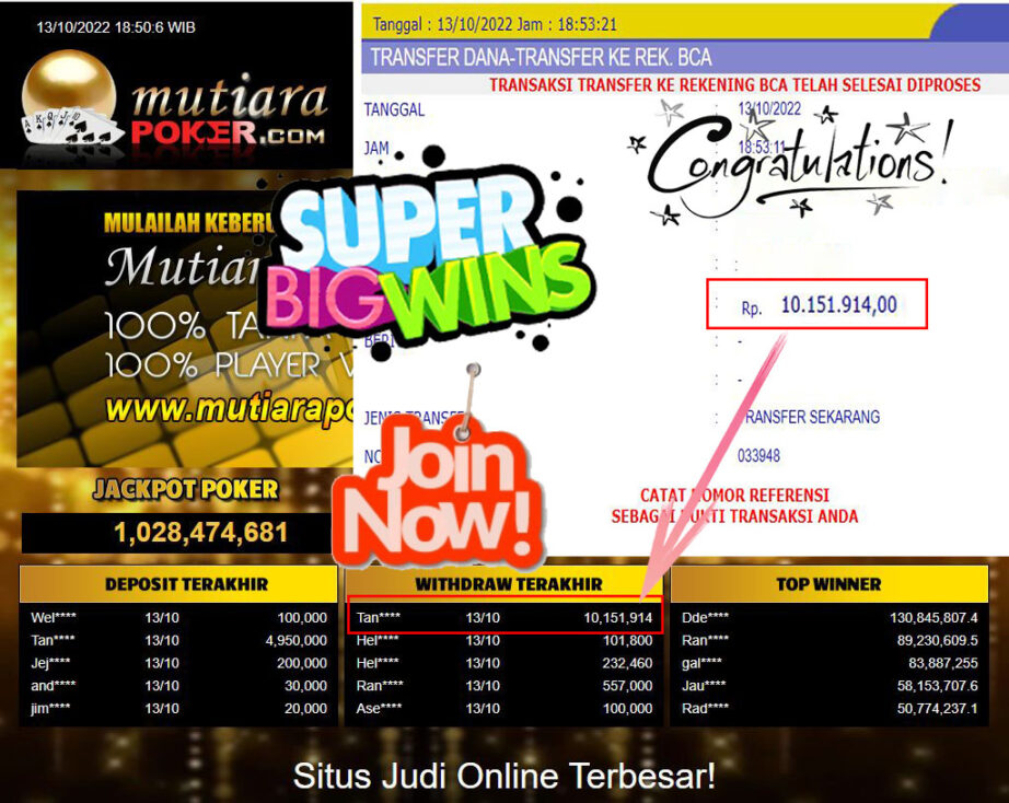 Bukti Withdraw (10.151.914- ) Member Setia Mutiarapoker