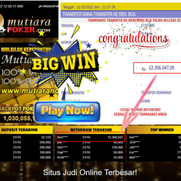 Bukti Withdraw (12.306.047- ) Member Setia Mutiarapoker