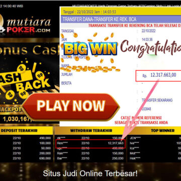 Bukti Withdraw (12.317.663- ) Member Setia Mutiarapoker