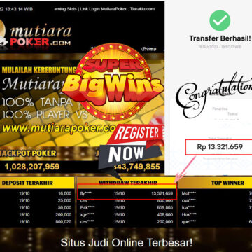 Bukti Withdraw (13.321.659- ) Member Setia Mutiarapoker