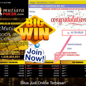 Bukti Withdraw (16.720.638- ) Member Setia Mutiarapoker