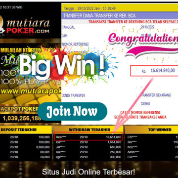 Bukti Withdraw (16.614.840- ) Member Setia Mutiarapoker