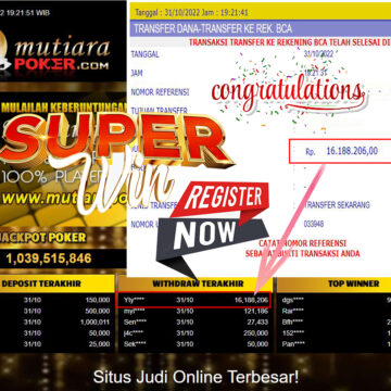 Bukti Withdraw (16.188.206- ) Member Setia Mutiarapoker