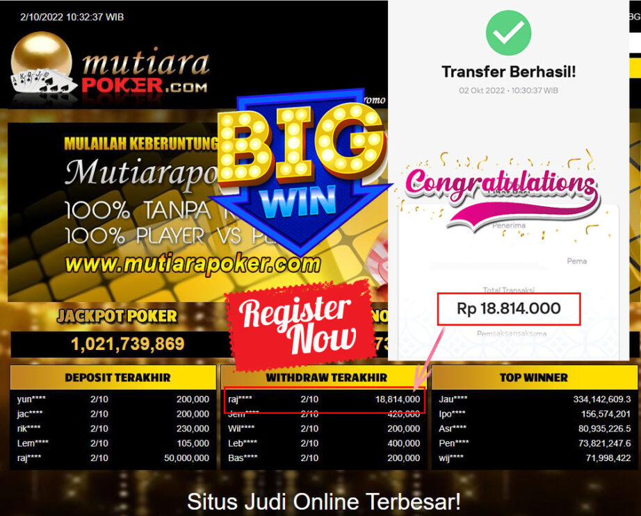 Bukti Withdraw (18.814.000- ) Member Setia Mutiarapoker