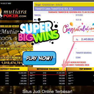 Bukti Withdraw (21.445.000- ) Member Setia Mutiarapoker