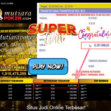 Bukti Withdraw (8.297.898- ) Member Setia Mutiarapoker