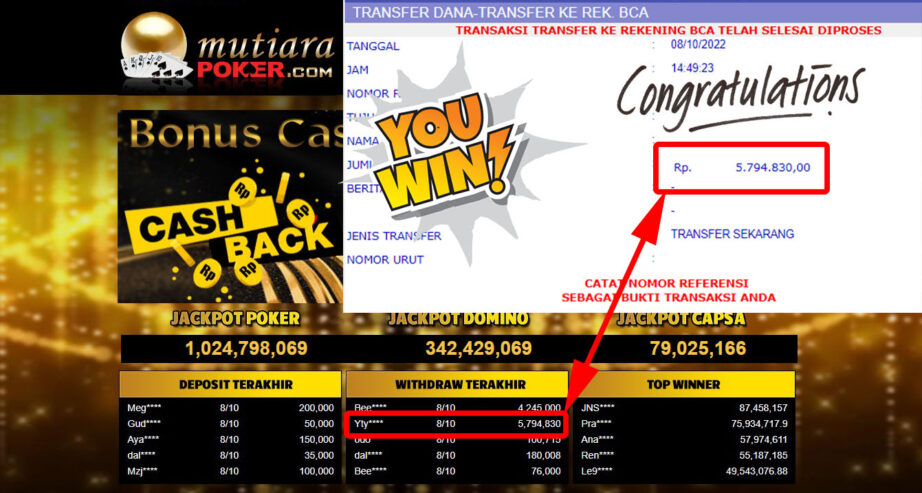 Bukti Withdraw (5.794.830- ) Member Setia Mutiarapoker