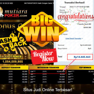 Bukti Withdraw (14.445.463- ) Member Setia Mutiarapoker