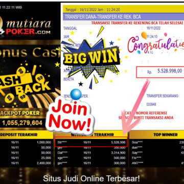 Bukti Withdraw (5.528.998- ) Member Setia Mutiarapoker