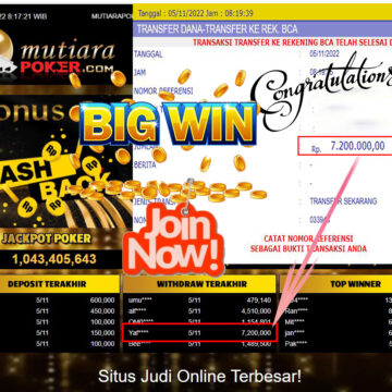 Bukti Withdraw (7.200.000- ) Member Setia Mutiarapoker