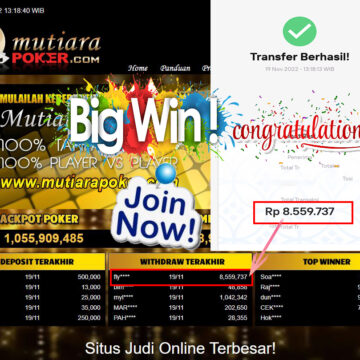 Bukti Withdraw (8.559.737- ) Member Setia Mutiarapoker