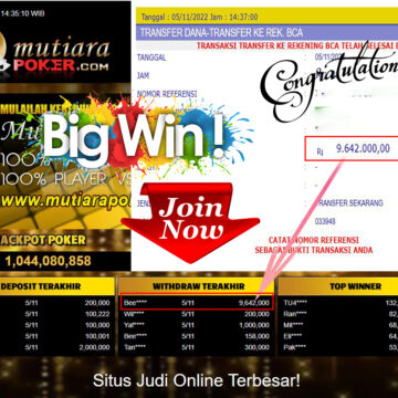 Bukti Withdraw (9.642.000- ) Member Setia Mutiarapoker