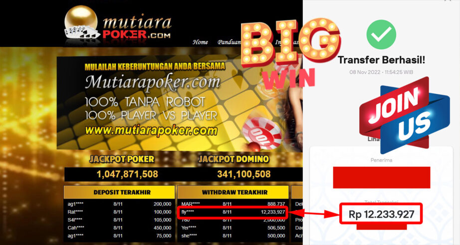 Bukti Withdraw (12.233.927- ) Member Setia Mutiarapoker