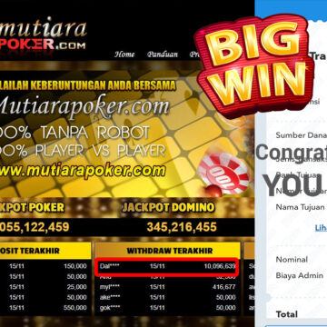 Bukti Withdraw (10.096.639- ) Member Setia Mutiarapoker