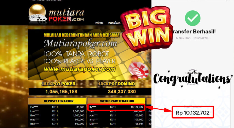 Bukti Withdraw (10.132.702- ) Member Setia Mutiarapoker